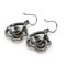 Camellia Motif Coco Mark Hook Earrings GP in Rhinestone Black Clear from Chanel, Set of 2 3