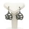 Camellia Motif Coco Mark Hook Earrings GP in Rhinestone Black Clear from Chanel, Set of 2 1