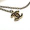 Coco Mark Chain Pin Brooch Gp Rhinestone Gold Black 01a from Chanel 4