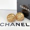 Chanel Mademoiselle Earrings Metal Ladies Gold, Set of 2, Image 2