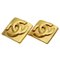 Chanel Earrings Ladies Brand Gold Diamond Motif, Set of 2, Image 3