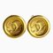 95 A Coco Mark Motif Earrings in Gold from Chanel, 1995, Set of 2 1