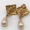 Chanel Earrings Here Mark Gold Metal Fake Pearl, Set of 2, Image 3