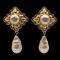 Chanel Earrings Here Mark Gold Metal Fake Pearl, Set of 2 1