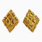 Pendientes Chanel Rhombus Matelasse Stone Clear X Gold para mujer, Juego de 2, Imagen 1