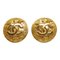 Coco Mark Round Earrings Gold Plated from Chanel, Set of 2 1