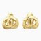 Coco Mark Heart Motif Earrings in Gold Plate from Chanel, Set of 2 1