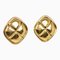 Chanel Rhombus Earrings Matelasse Vintage Gold-Plated Ladies, Set of 2 1