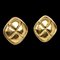 Chanel Rhombus Earrings Matelasse Vintage Gold-Plated Ladies, Set of 2 1