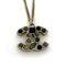 Gold Navy Blue Coco Mark Rhinestone Necklace from Chanel, Image 2