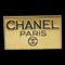 CHANEL nameplate brooch gold plated ladies 1