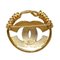 CHANEL Cocomark Twist Circle Brooch Gold Plated Ladies 2