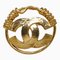 CHANEL Cocomark Twist Circle Brooch Gold Plated Ladies 1