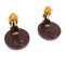Chanel Coco Button Earrings Leather Ladies, Set of 2, Image 2