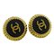 Chanel Earrings Ladies Brand Gp Gold Black 95P Here Mark Vintage For Both Ears, Set of 2 3