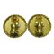 Chanel Earrings Ladies Brand Gp Gold Black 95P Here Mark Vintage For Both Ears, Set of 2 5