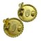 Chanel Earrings Ladies Brand Gp Gold Black 95P Here Mark Vintage For Both Ears, Set of 2 7