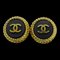 Chanel Earrings Ladies Brand Gp Gold Black 95P Here Mark Vintage For Both Ears, Set of 2 1