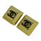Chanel Earrings Ladies Brand Gp Gold Black Here Mark Square For Both Ears, Set of 2 4