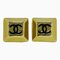 Chanel Earrings Ladies Brand Gp Gold Black Here Mark Square For Both Ears, Set of 2 1
