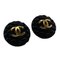 93a Coco Mark Matelasse Round Earrings Black Ladies from Chanel, Set of 2 2