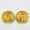 93P Round Coco Earrings in Gold Rope Pattern from Chanel, Set of 2 5