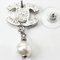 Chanel Earrings Cc Motif Here Mark Swing Pearl Silver White, Set of 2, Image 4