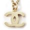 CHANEL Necklace Pendant Coco Mark CC Rhinestone Gold, Image 6