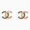 Chanel Cocomark Earrings Women's Gp 4.5G Gold Color Rhinestone A21 042040, Set of 2 1