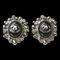 Chanel Earrings Coco Mark Cc Rhinestone Gunmetal Black, Set of 2, Image 1
