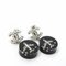 Earrings Silver Plated 16s Black Here Mark Airplane Fake Pearl from Chanel, Set of 2 1