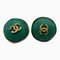 Chanel Earrings Vintage Gold Metal Fittings Turquoise Blue Logo, Set of 2, Image 1