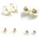 Earrings in Faux Pearl/Metal, White X Gold from Chanel, Set of 2 4