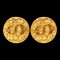 Chanel Cocomark 04A Metal Gold Earrings, Set of 2, Image 1