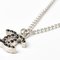 CHANEL Necklace Pendant Coco Mark CC Double-Sided Rhinestone Black Silver 4