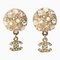 Chanel Earrings Circle Pearl Motif Rhinestone Gold, Set of 2, Image 1