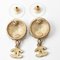 Chanel Earrings Circle Pearl Motif Rhinestone Gold, Set of 2 6