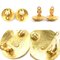 Chanel Earrings Here Mark Metal Gold Ladies, Set of 2 5