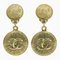 Chanel Earrings Gold Coco Mark Gp Swing Coin Women's Circle, Set of 2, Image 1
