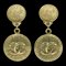 Chanel Earrings Gold Coco Mark Gp Swing Coin Women's Circle, Set of 2 1