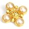 Brooch Coco Mark in Metal/Fake Pearl Gold/Off White Womens from Chanel 1