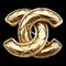 CHANEL Cocomark matelasse brooch gold plated ladies, Image 1