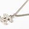 CHANEL Necklace Pendant Coco Mark CC Rhinestone Silver White, Image 4