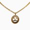 CHANEL Cocomark Round Necklace Gold Plated Women's, Image 1