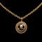 CHANEL Cocomark Round Necklace Gold Plated Women's 1
