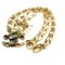 Double Chain Necklace Gold Color Coco Mark Rhinestone Costume Pearl 05P from Chanel 5