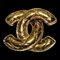 CHANEL Cocomark Matelasse Brooch Gold Color Women's Accessories 1