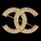 Brooch Pin with Rhinestone in Gold from Chanel, Image 1