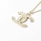 CHANEL Necklace Pendant Coco Mark CC Rhinestone Gold, Image 4