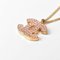 Collar con colgante de diamantes de imitación en oro rosa de Chanel, Imagen 4